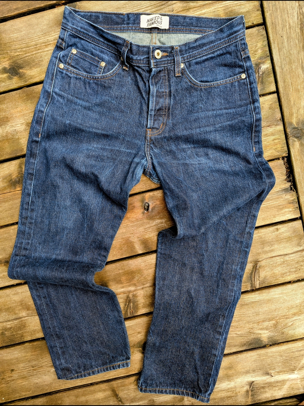 Naked & Famous Weird Guy Selvedge Denim Jeans 31x27 Tapered Fit